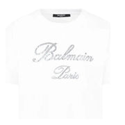 Balmain Kids Embellishment Logo White T-Shirt