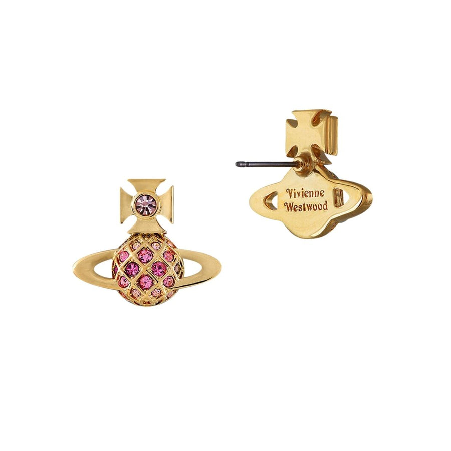 Vivienne Westwood Gold/Light Rose Willa Bas Relief Earrings