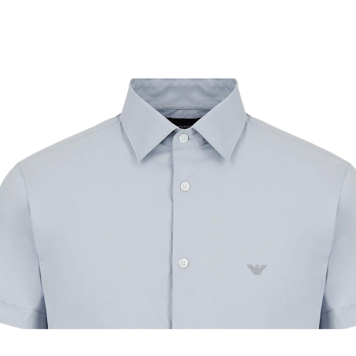 Emporio Armani Eagle Logo Short Sleeve Sky Blue Shirt
