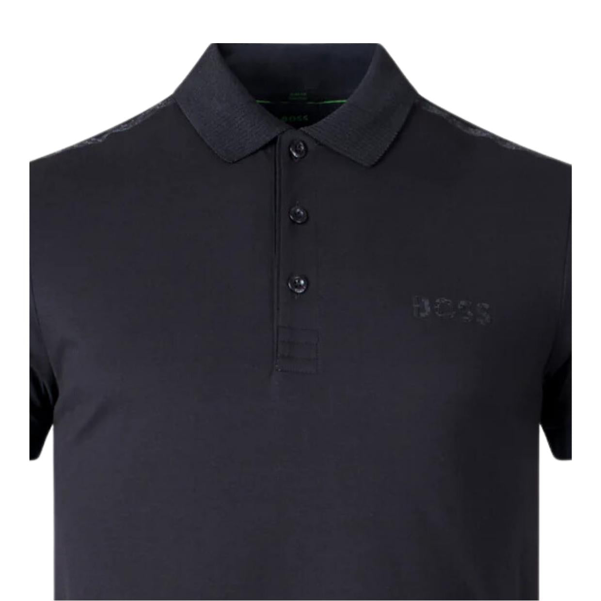 BOSS Paule Mirror Slim Fit Black Polo Shirt