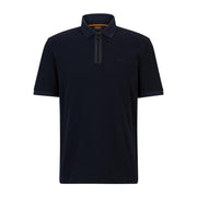 BOSS Pezip Logo Navy Polo Shirt