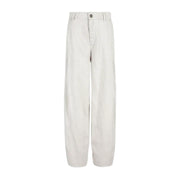 Emporio Armani J80 Off-White Denim-Effect Linen & Lyocell Blend Trousers