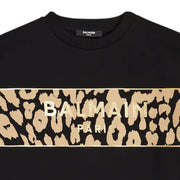 Balmain Kids Leopard Print Black Sweatshirt