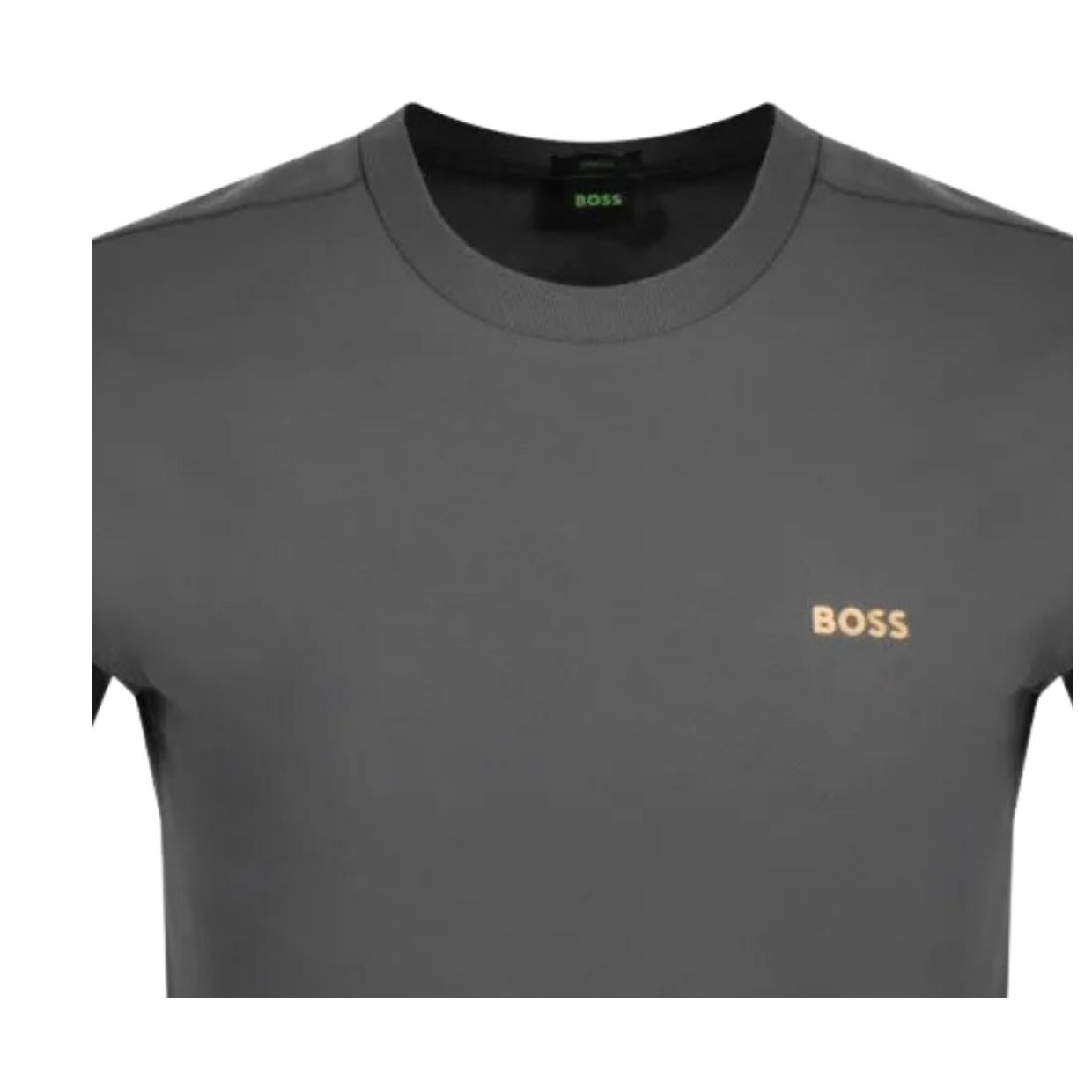 BOSS Side Logo Tape Grey T-Shirt