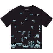 Emporio Armani Kids Deconstructed Eagle Logo Black T-Shirt