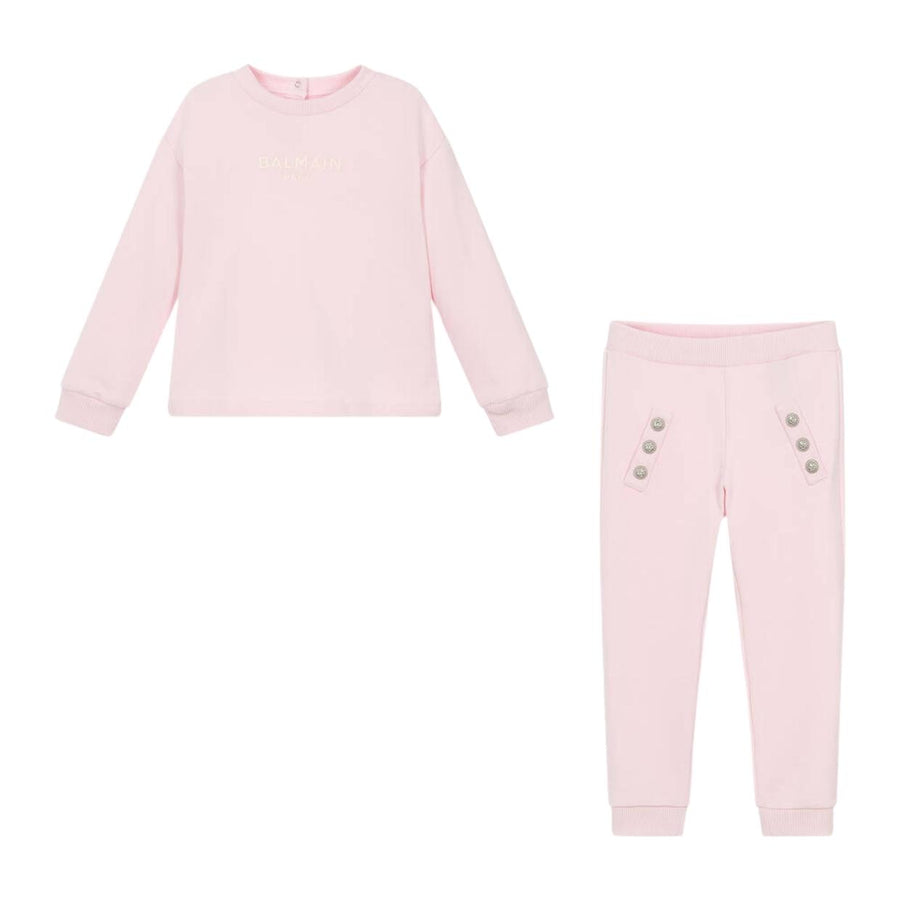 Balmain Baby Embroidered Logo Pink Tracksuit