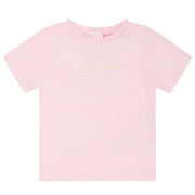 Balmain Baby Embroidered Logo Pink T-Shirt