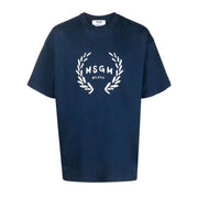 MSGM Logo Print Navy T-Shirt