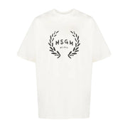 MSGM Logo Print Ivory T-Shirt