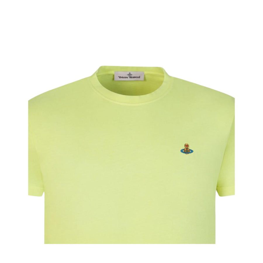 Vivienne Westwood Embroidered Orb Logo Neon Yellow T-Shirt