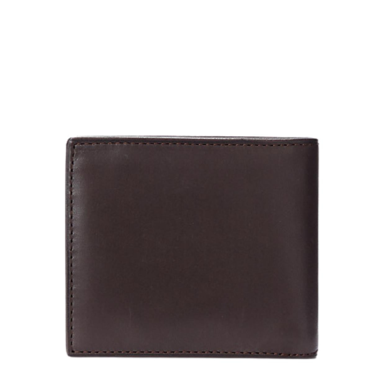 Polo Ralph Lauren Logo Brown Leather Billfold Wallet