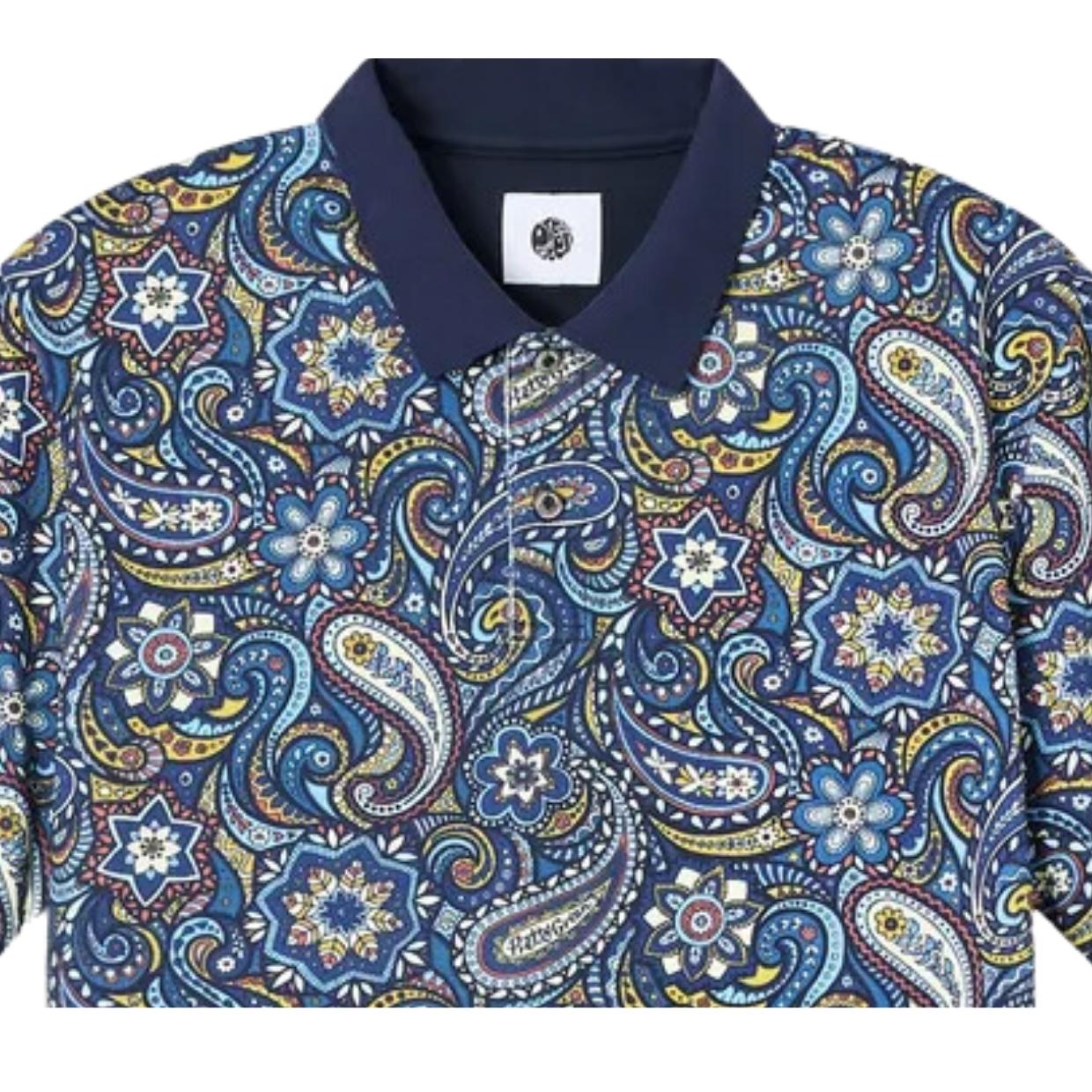 Pretty Green Marriot Paisley Blue Polo Shirt