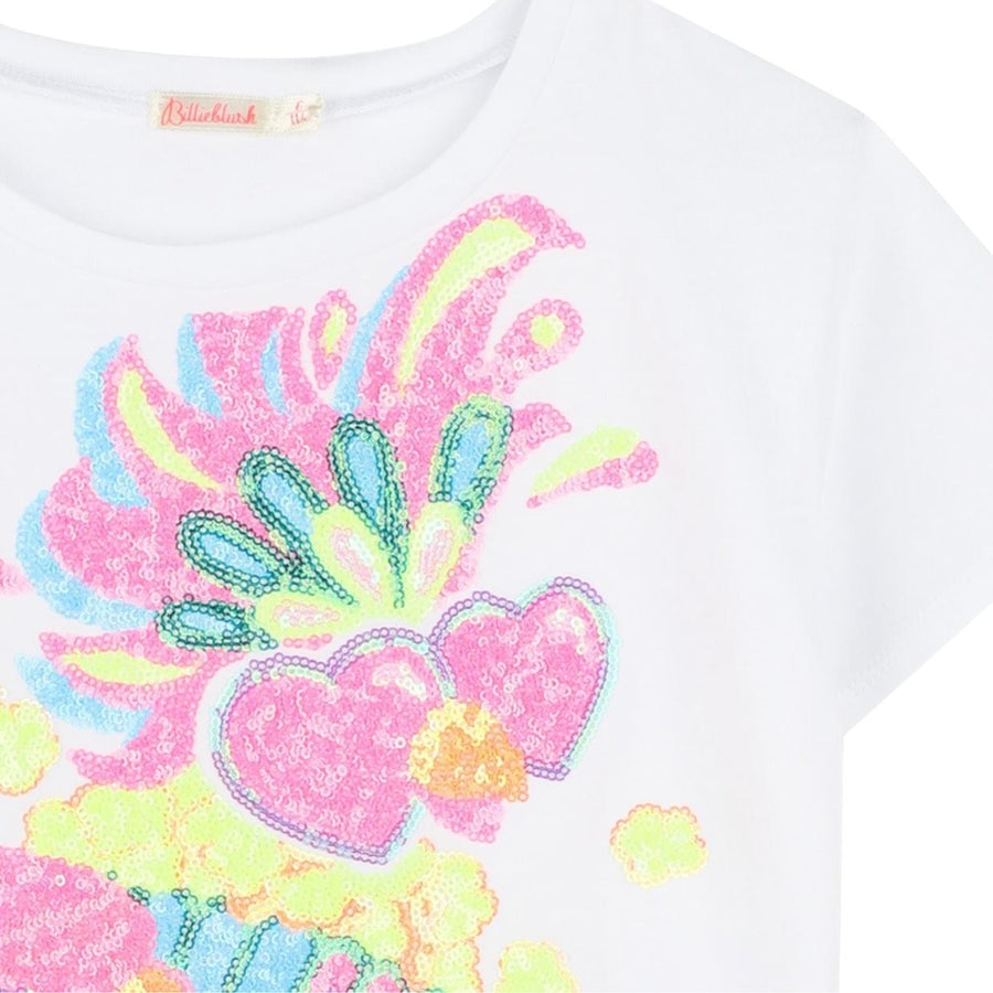 Billieblush Kids Graphic Sequins White T-Shirt