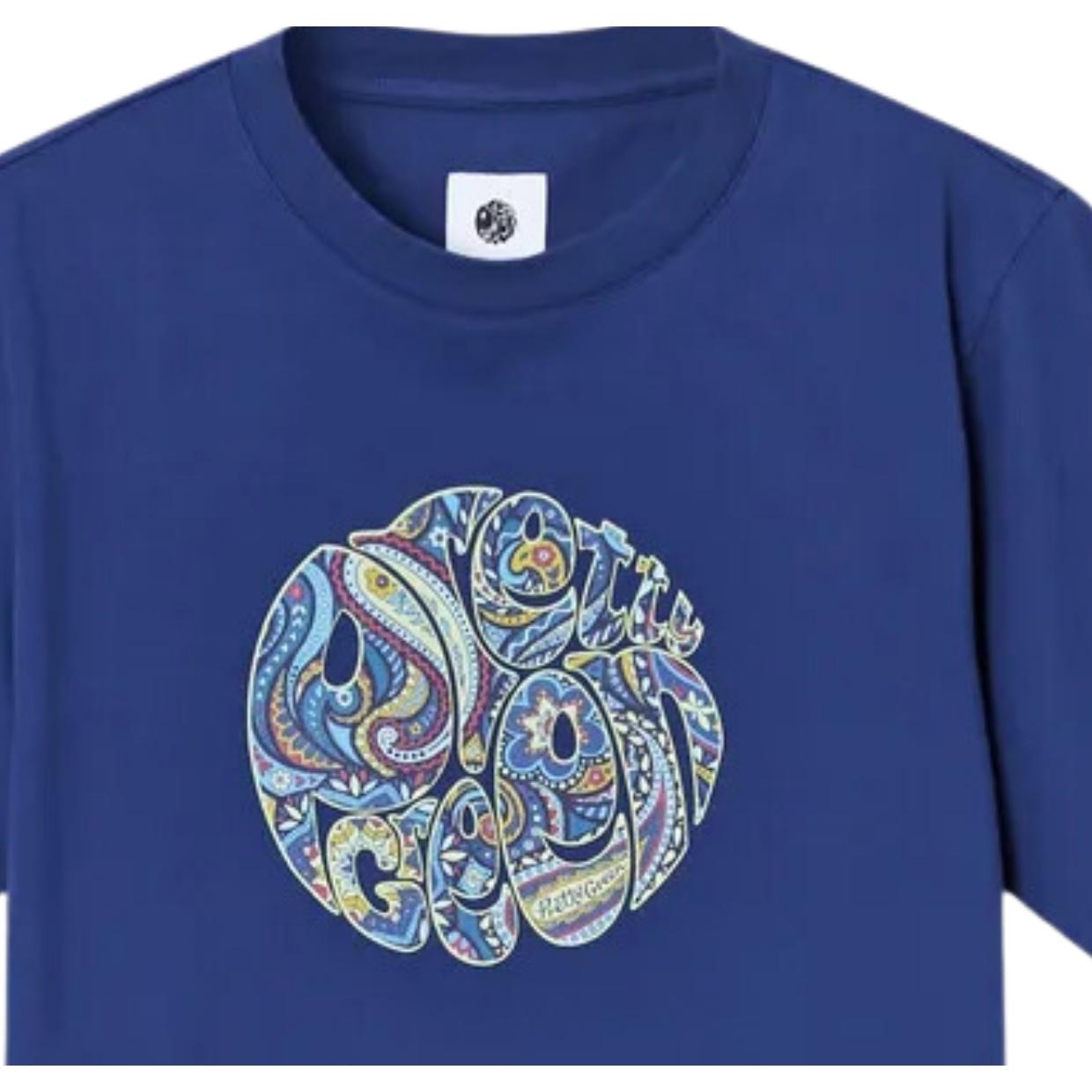 Pretty Green Marriot Paisley Logo Blue T-Shirt