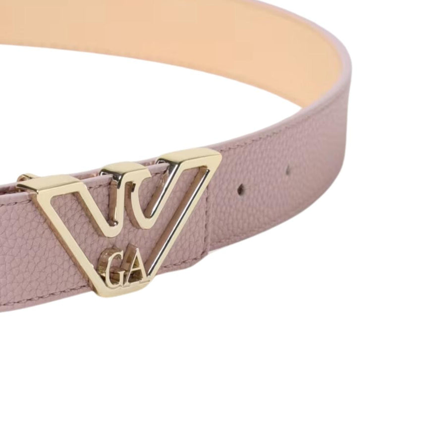 Emporio Armani Eagle Logo Buckle Pink Leather Belt