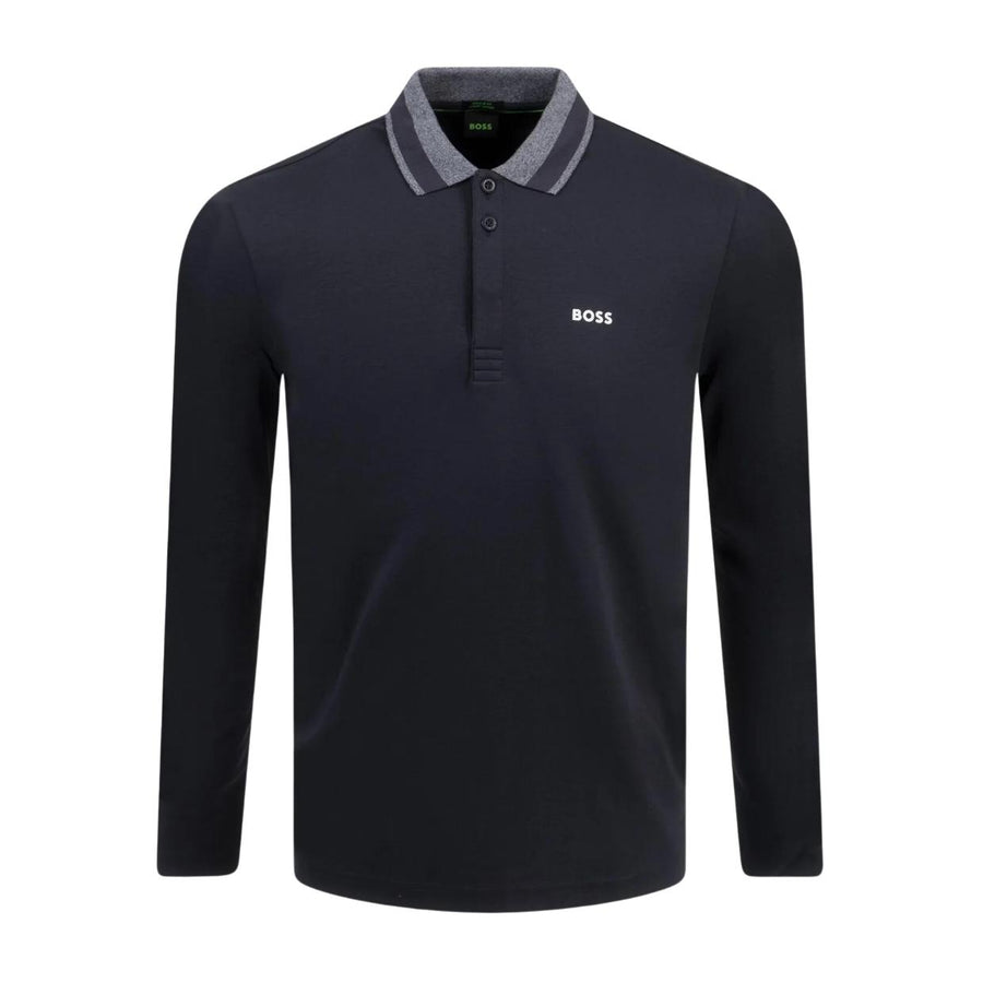 BOSS Plisy 2 Long Sleeve Navy Polo Shirt
