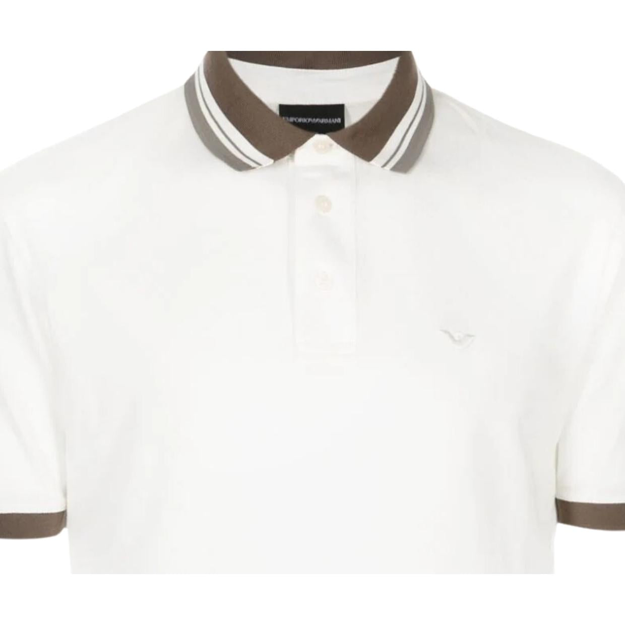 Emporio Armani Eagle Logo Short Sleeve White Polo Shirt