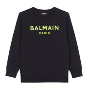 Balmain Kids Contrast Logo Black Sweatshirt