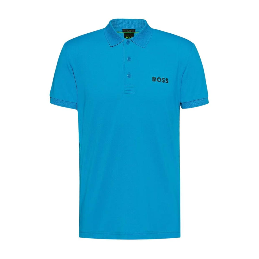 BOSS Mesh Logo Paule Turquoise Polo Shirt