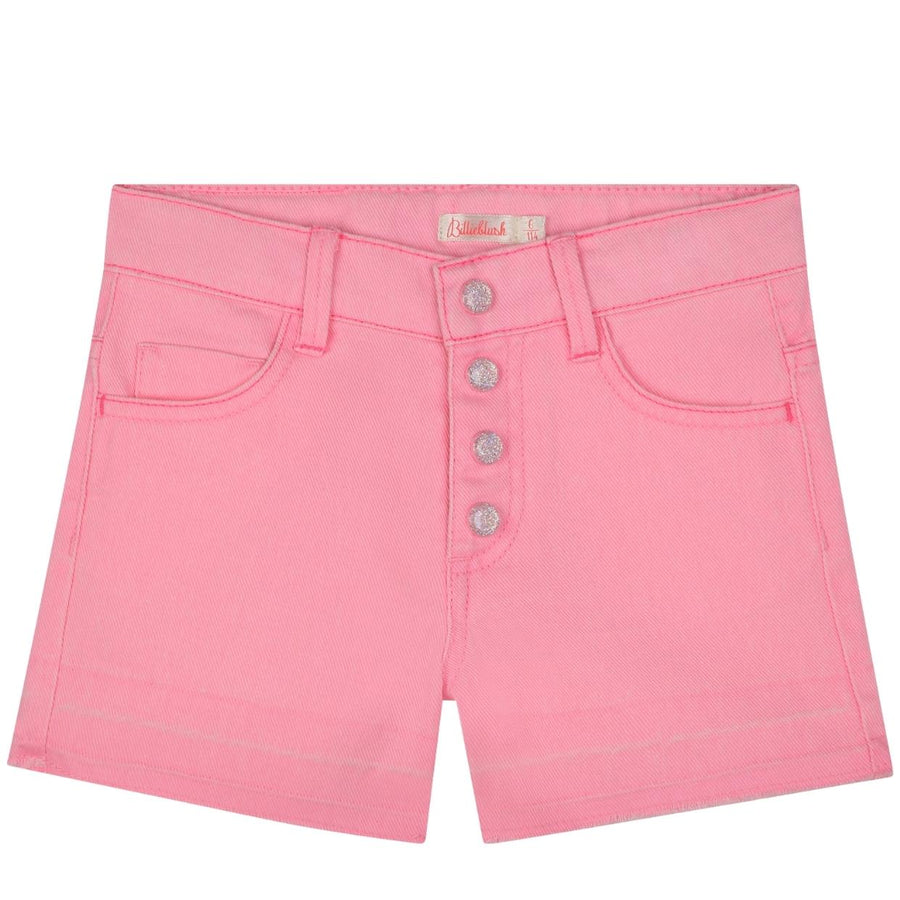 Billieblush Kids Pink Sequin Denim Shorts