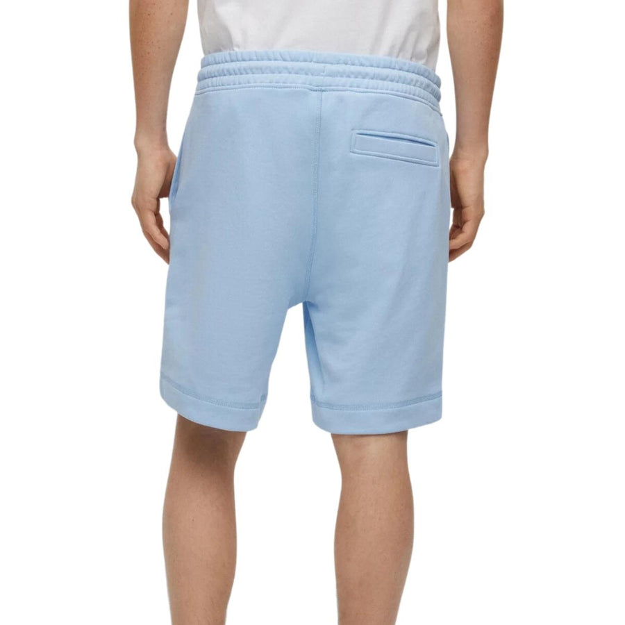 BOSS Logo Patch Sewalk Blue Sweat Shorts