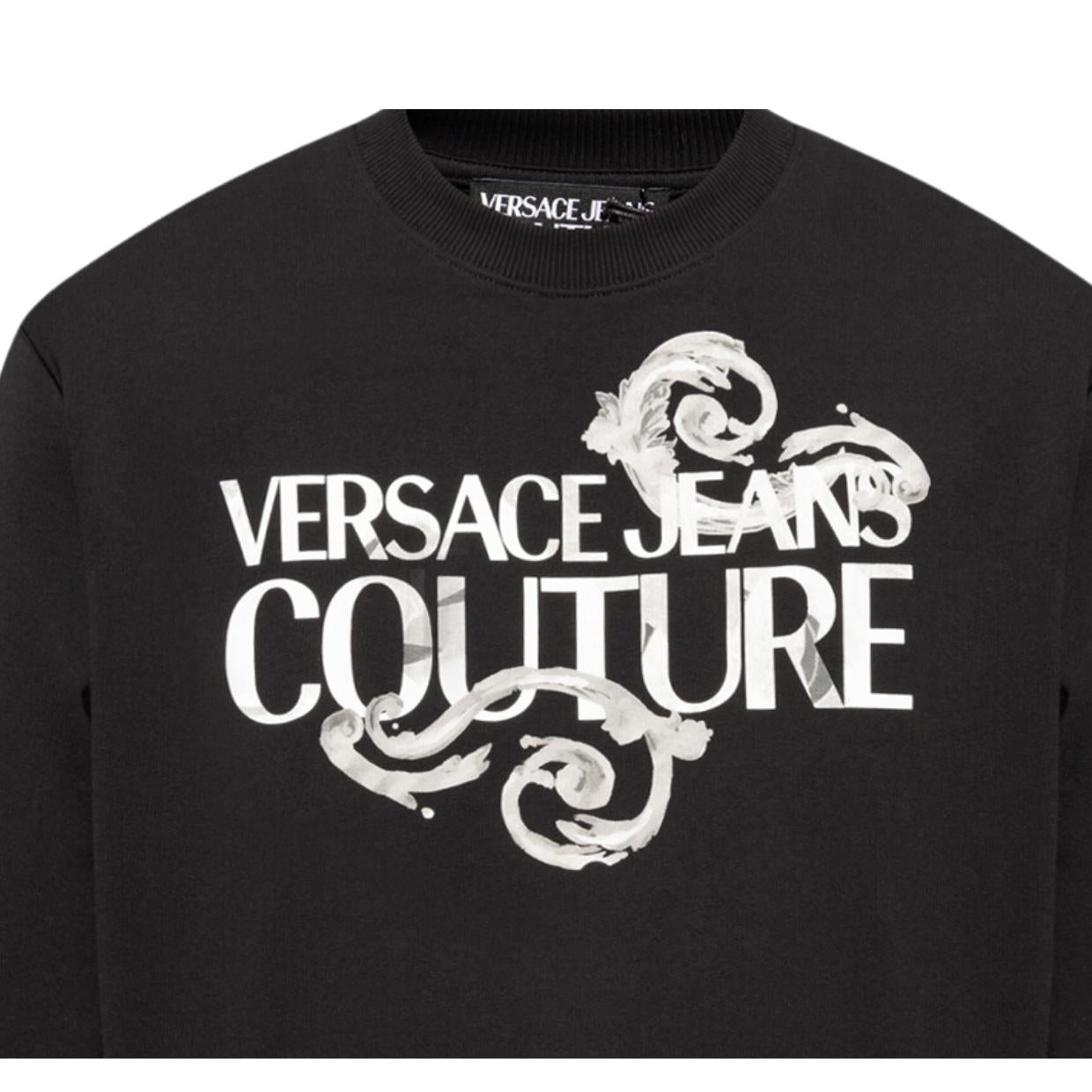 Versace Jeans Couture Watercolour Couture Logo Black Sweatshirt