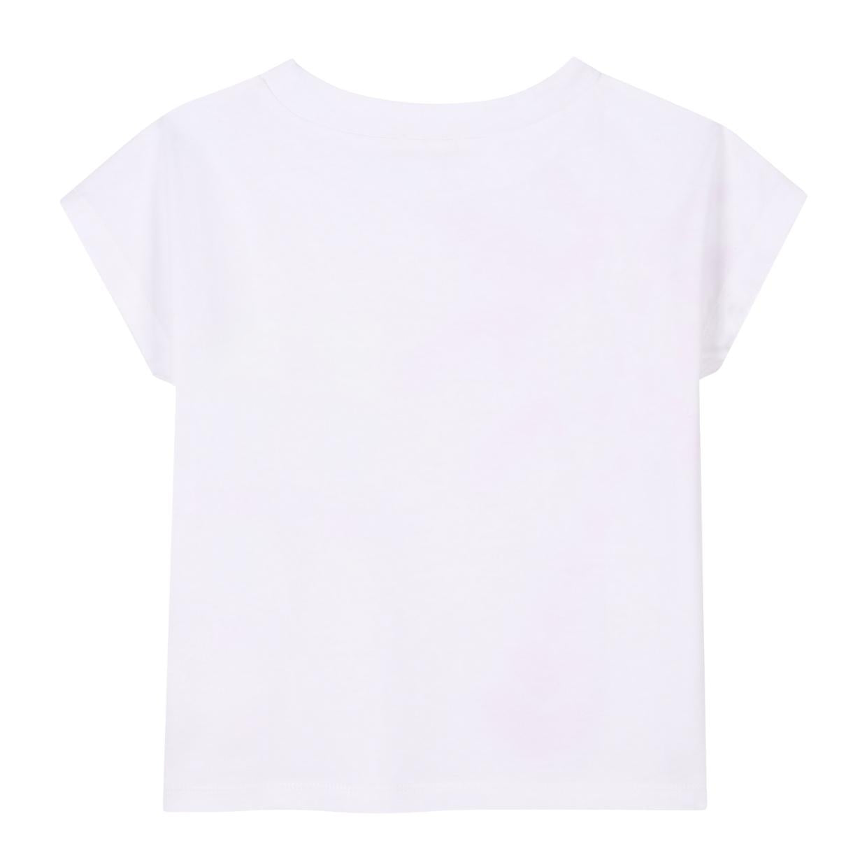 Billieblush Kids Glittery Graphic White T-Shirt