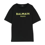 Balmain Kids Contrast Logo Black T-Shirt