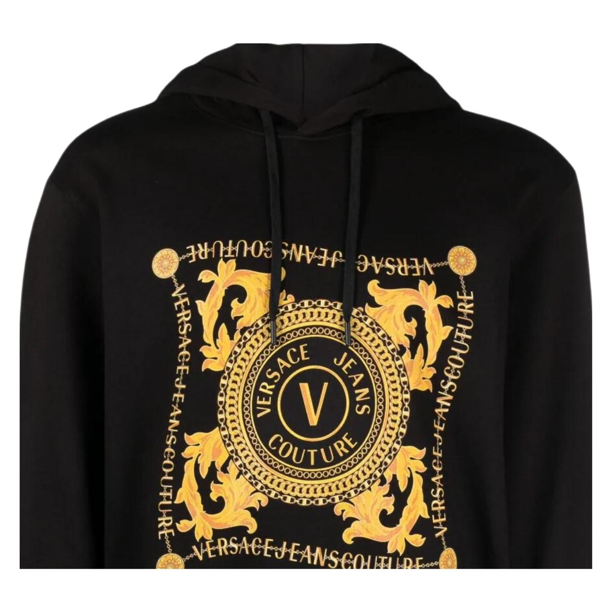 Versace Jeans Couture V Emblem Chain Black Hoodie