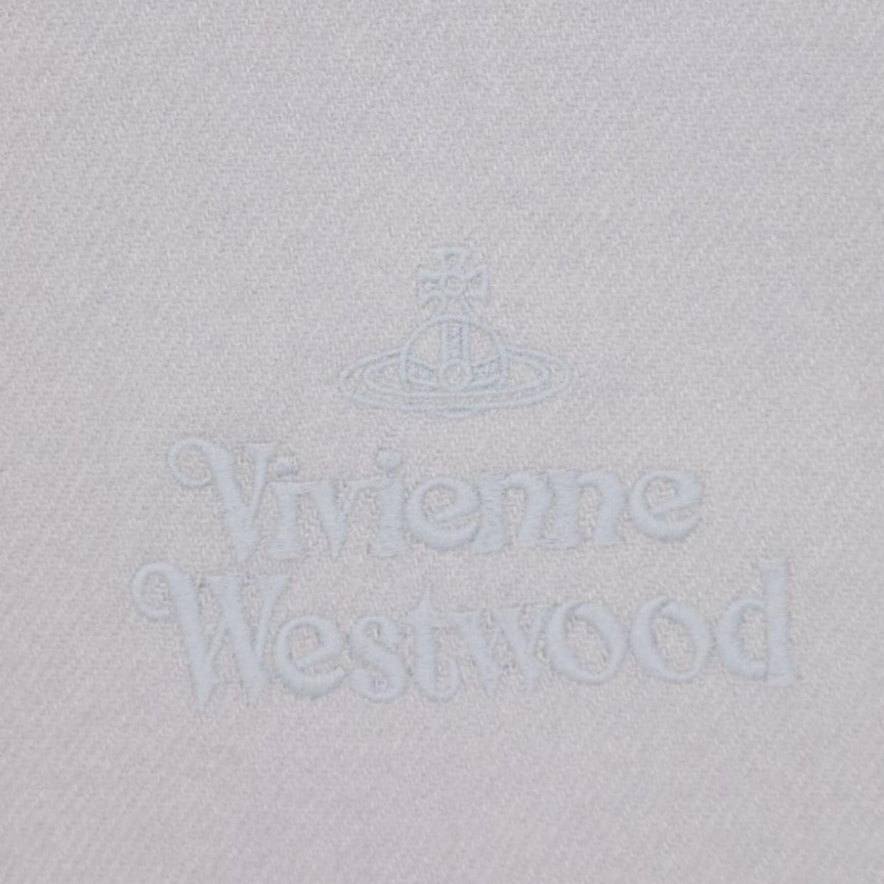 Vivienne Westwood Embroidered Logo Light Grey Scarf