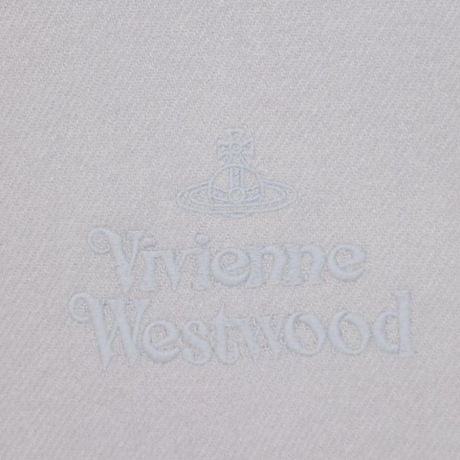 Vivienne Westwood Embroidered Logo Light Grey Scarf