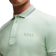 BOSS Mesh Logo Paule 1 Light Green Polo Shirt