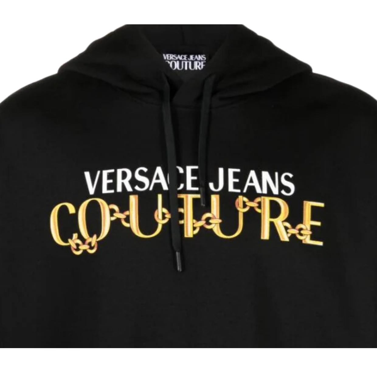 Versace Jeans Couture Chain-Link Black Hoodie