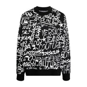 Versace Jeans Couture Graffiti Logo All-Over Black Sweatshirt