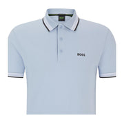 BOSS Paddy Contrast Logo Light Blue Polo Shirt