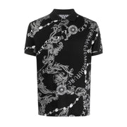 Versace Jeans Couture Baroque Chain Black Polo Shirt