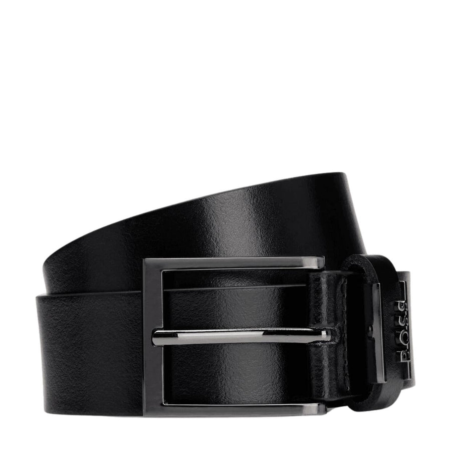 BOSS Logo Cole-Ant Black Leather Belt