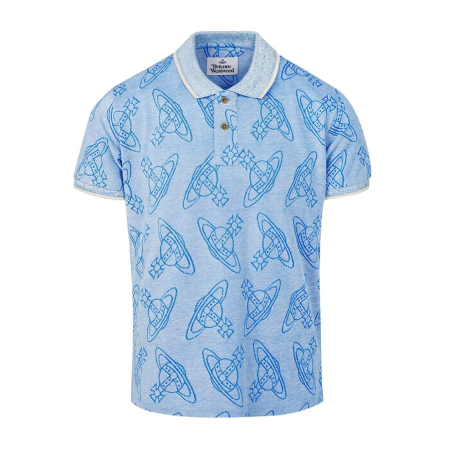 Vivienne Westwood Orb Logo Cream/Blue Classic Polo Shirt