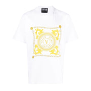 Versace Jeans Couture Chain-Link Emblem Logo White T-Shirt