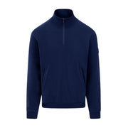 Sandbanks Navy Interlock Quarter Zip Sweatshirt