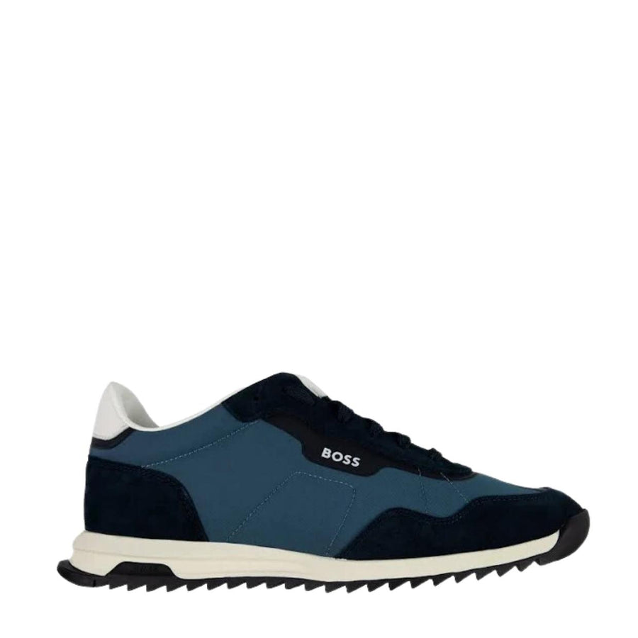 BOSS Zayn Low Top Mixed Material Dark Blue Trainers