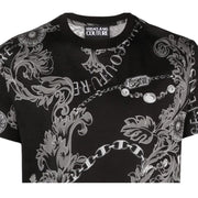 Versace Jeans Couture All-Over Chain Print Black T-Shirt