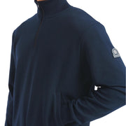 Sandbanks Navy Interlock Quarter Zip Sweatshirt