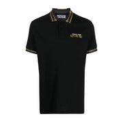 Versace Jeans Couture Chain-Link Black Polo Shirt