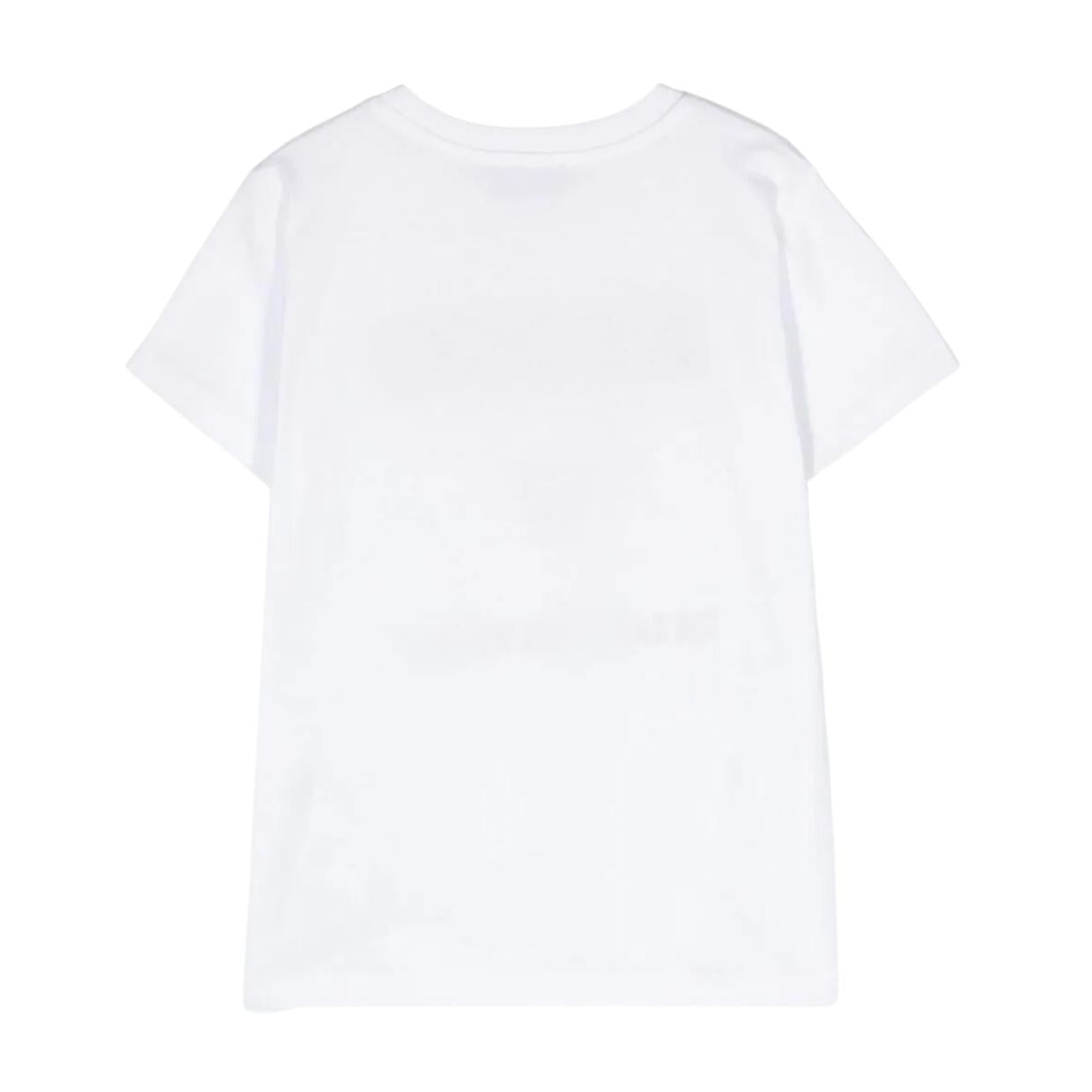 Moschino Kids Embroidered Logo White T-Shirt