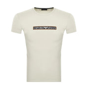 Emporio Armani Bodywear Logo Label Cream T-Shirt