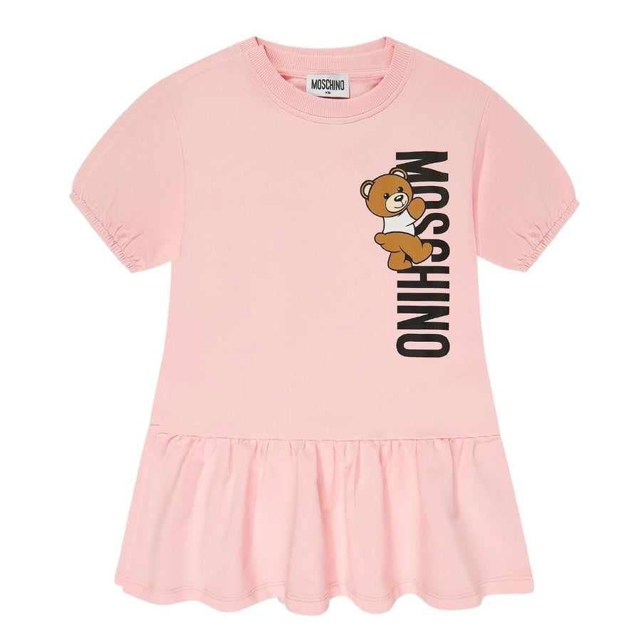 Moschino Kids Teddy Logo Pink Dress