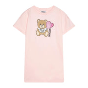 Moschino Kids Printed Logo Teddy Bear Pink Dress