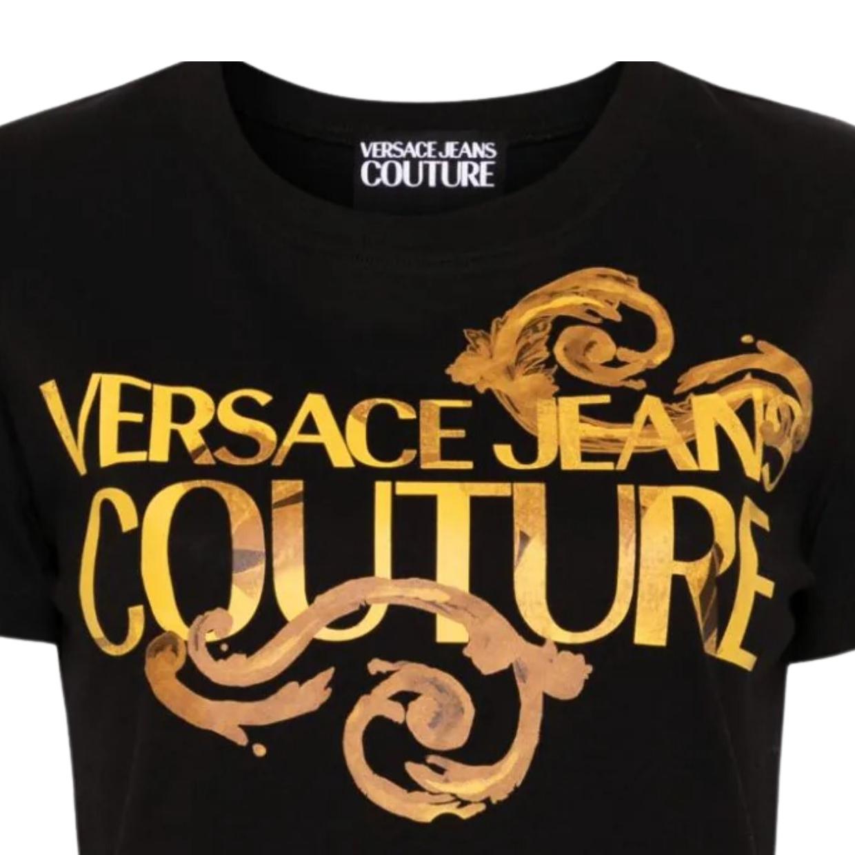 Versace Jeans Couture Watercolour Couture Logo Black T-Shirt