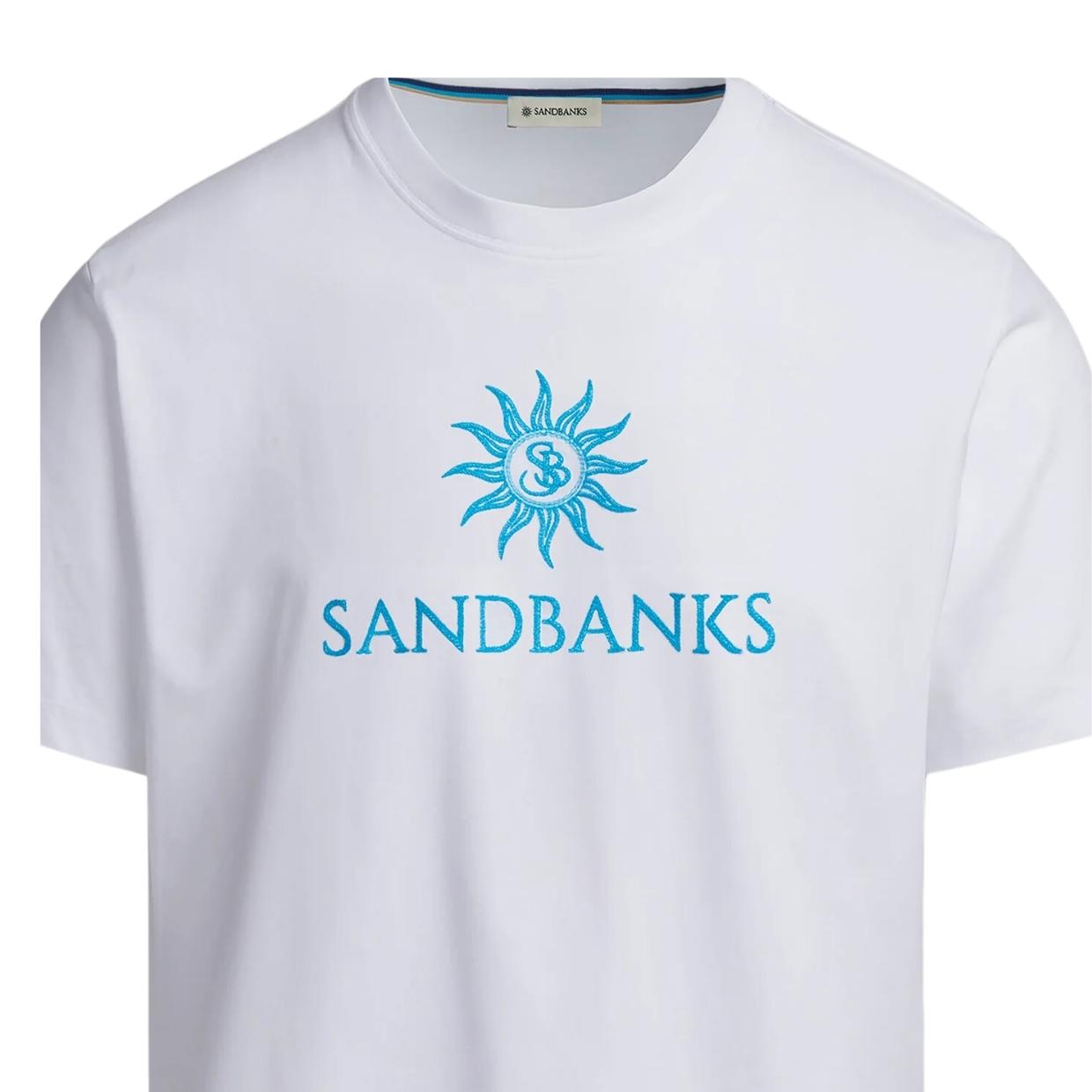 Sandbanks Rope Embroidery Logo White T-Shirt